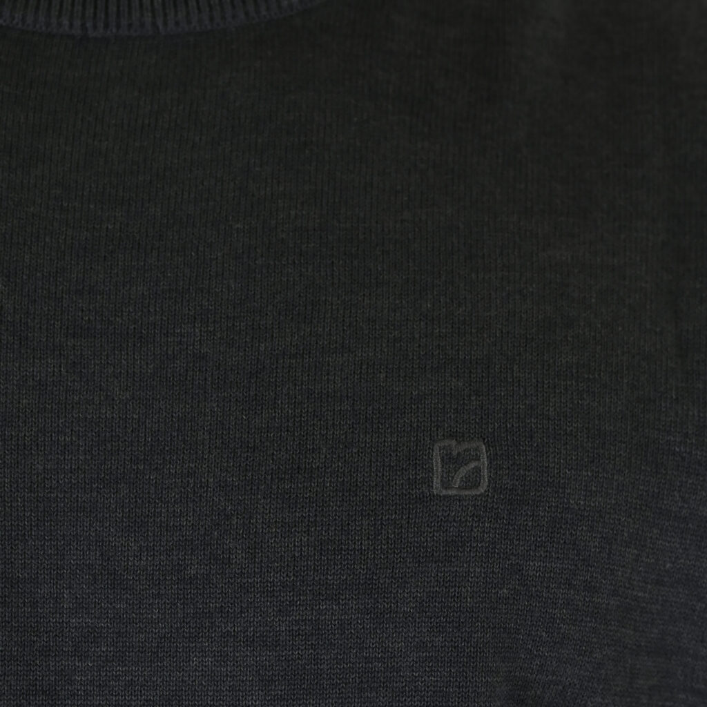 262RKNIT-8050 KNITS CREWNECK WITH DENSE EMBROIDERY FOREST GREEN MELANGE