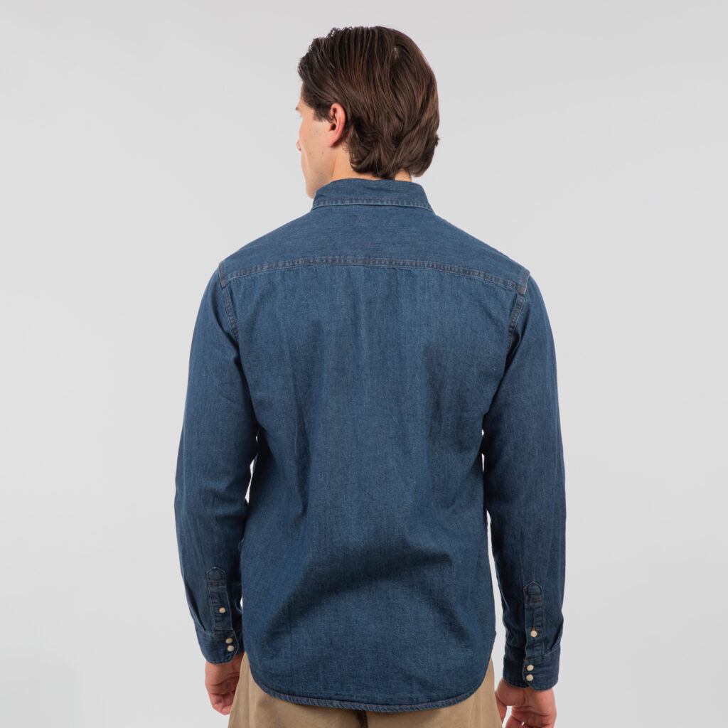 RDS-5067 NOS DENIM SHIRTS WITH SNAP BUTTONS MIDDLE BLUE DENIM