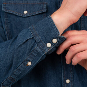 RDS-5067 NOS DENIM SHIRTS WITH SNAP BUTTONS MIDDLE BLUE DENIM - Image 5