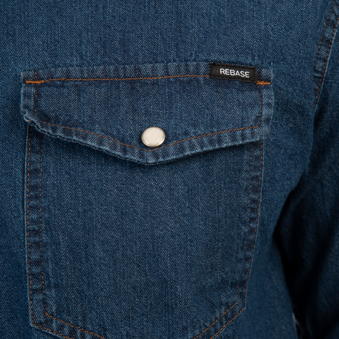 RDS-5067 NOS DENIM SHIRTS WITH SNAP BUTTONS MIDDLE BLUE DENIM - Image 6