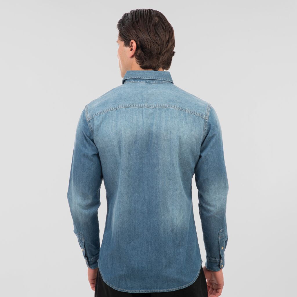 RDS-5068 NOS DENIM SHIRTS WITH SNAP BUTTONS LIGHT  BLUE DENIM