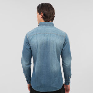 RDS-5068 NOS DENIM SHIRTS WITH SNAP BUTTONS LIGHT  BLUE DENIM - Image 4