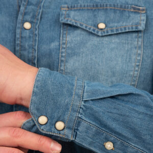 RDS-5068 NOS DENIM SHIRTS WITH SNAP BUTTONS LIGHT  BLUE DENIM - Image 5