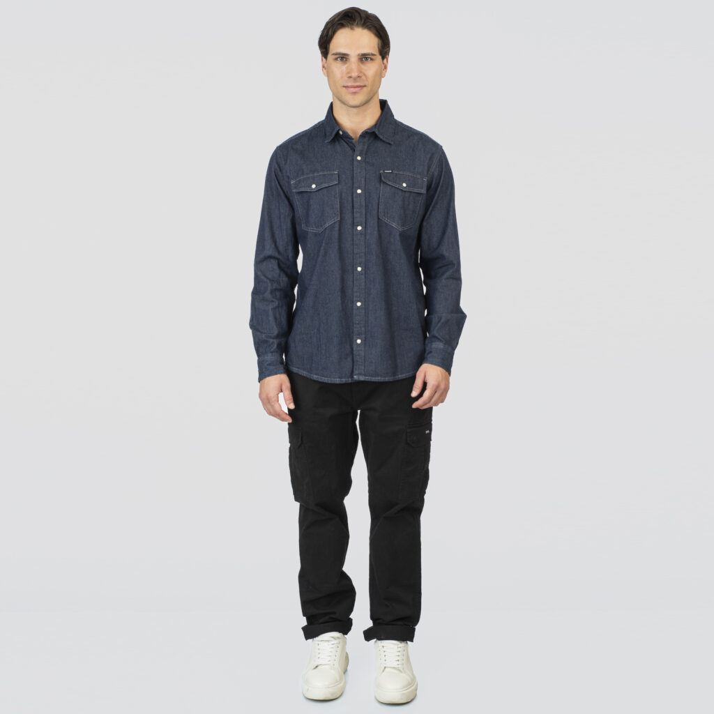 RDS-5111 NOS SHIRTS WITH SNAP BUTTONS DENIM DARK BLUE DENIM